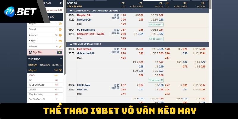 Thể thao i9BET vô vàn kèo hay